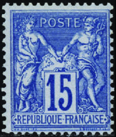 205 N°90 A 15c Bleu Sur Bleu Qualité:* Cote: 700  - Autres & Non Classés