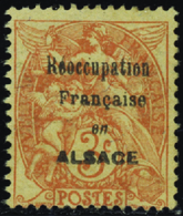 612 N°109 Surcharge "Réoccupation Française En Alsace" Qualité:* Cote: 400  - Non Classificati