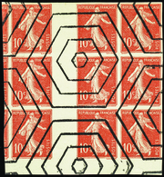 788 N°135 Non Dentelé Annulé Hexagones Bloc De 9 Qualité: Cote: .....  - Non Classés