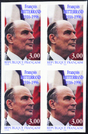 1263 N°3042 F. Mitterrand Bloc De 4 Non Dentelé Qualité:** Cote: 1000  - Non Classés