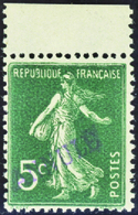 1357 N°16 A 5c Semeuse Vert Surcharge Violette Qualité:** Cote: 260  - Non Classificati