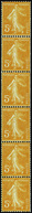 1875 N°8 5c Semeuse Orange Bande Verticale De 6 Timbres Qualité:** Cote: 185  - Roulettes