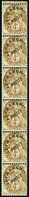 1893 N°42 4c Blanc Bande Verticale De 6 Timbres Qualité:** Cote: 3250  - Rollen