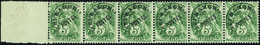 1897 N°43 5c Blanc Préoblitéré Bande Horizontale De 6t (1ex*) Qualité:** Cote: 775  - Coil Stamps