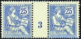 2353 N°127 25c Mouchon Bleu Millésime 3 Qualité:** Cote: 1350  - Millésime