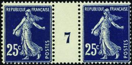 2390 N°140 25c Semeuse Bleu-noir Millésime 7 Qualité:** Cote: 105  - Millésimes