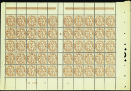 2438 N°110 A 4c Blanc Feuille De 50 Timbres Millésime 6 Qualité:** Cote: 500  - Millésimes