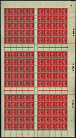 2441 N°135 10c Semeuse Rouge Feuille De 150 Timbres Qualité:** Cote: 5250  - Millesimes