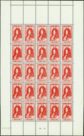 2493 N°612 /617 Célébrités 6 Valeurs En Feuille De 25 Timbres Qualité:** Cote: 300  - Millésimes