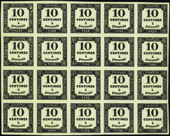 2583 N°2 10c Noir Bloc De 20 Timbres (6ex*) Qualité:** Cote: 1200  - Altri & Non Classificati