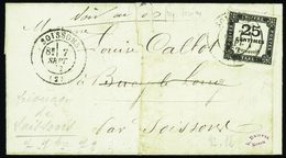 2594 N°5 25c Noir Piquage De Soissons Sur Lettre Qualité:OBL Cote: 650  - Altri & Non Classificati