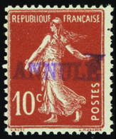 2727 N°18 A 10c Semeuse Rouge Surcharge Violette Qualité:** Cote: 260  - Cursussen