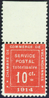 2790 N°1 10c Vermillon (lég. Adh Rouge Au Verso) Qualité:** Cote: 1100  - Guerre (timbres De)