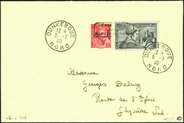 2803 N°412 + 448  30c Mercure + 70c Languedoc Surcharge Dunkerque Sur Lettre Qualité:OBL Cote: .....  - War Stamps