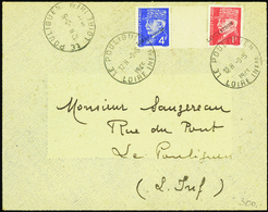 2806 N°514 + 521A 2 Vals Pétain Surch. Libération Sur Lettre TB Qualité:OBL Cote: 200  - Guerre (timbres De)