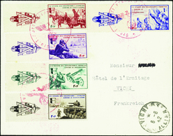 2858 N°6 /10  5 Valeurs Sur Lettre Qualité:OBL Cote: 450  - War Stamps