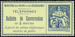 2871 N°3 25c Bleu Sur Chamois Qualité: Cote: 275  - Telegrafi E Telefoni