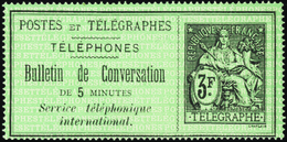 2875 N°11 3f Noir Sur Vert Qualité: Cote: 500  - Telegraphie Und Telefon