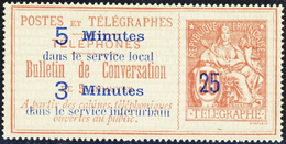 2877 N°14 25c Sur 50c Rouge Sur Rose Qualité: Cote: 360  - Telegraph And Telephone