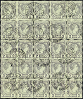 3043 N°2 2c Violet-gris Bloc De 25 Timbres TB Qualité:OBL Cote: 2050  - Sonstige & Ohne Zuordnung