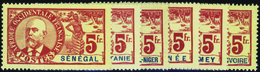 3184 N°1906 Palmiers-Faidherbe-Ballay Postes+taxes  143 Vals Qualité:* Cote: 3200  - Sonstige & Ohne Zuordnung