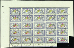 3598 N°52 B Sans "Protectorat Français" Feuille De 25 Timbres TB Qualité:OBL Cote: 2500  - Autres & Non Classés