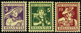 4401 N°151 /153 Projuventute 1916  3 Valeurs Qualité:** Cote: 190  - Sonstige & Ohne Zuordnung