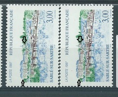 [23] Variété : N° 3107 Sablé Sur Sarthe Immeuble Au Dernier étage Et Clocher Bleu Au Lieu De Brun + Normal ** - Unused Stamps