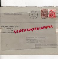 SUISSE - ZOUG- ENVELOPPE BUCHMANN & CO-CUIRS ET PEAUX-ZUG 1940-PIERRE PERUCAUD MEGISSERIE SAINT JUNIEN - Svizzera