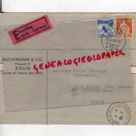 SUISSE - ZOUG- ENVELOPPE BUCHMANN & CO-CUIRS ET PEAUX-ZUG 1940-PIERRE PERUCAUD MEGISSERIE SAINT JUNIEN - Svizzera