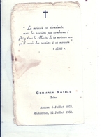 PAS DE CALAIS - 62 - MARQUISE - Carte Germain Rault Preêtre à Arras Et à Marquise - Marquise