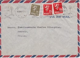 NORVEGE 1946 LETTRE DE STAVANGER OBLITERATION THEME NOEL - Cartas & Documentos