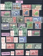 BRITISH COMMONWEALTH KGVI M Range From British Guiana 1938-52 Set Incl. Perf Variations, British Honduras 1938 Set, Fiji - Other & Unclassified