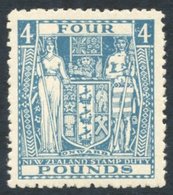 NEW ZEALAND 1952 Arms £4 Light Blue Wmk Inverted UM (gum Toned), SG.F210. Cat. £350 - Other & Unclassified