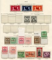 NIUE 1937 Coronation Set UM, 1941 Postal Fiscal Set UM (10s Marginal) - Toned Gum, SG.79/82, 1944-54 Postal Fiscal Set U - Other & Unclassified