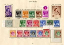 SINGAPORE 1948-52 P.17½ X 18 Set UM + 1948 Wedding M, 1949 UPU UM (toned), Cat. £425. (25) - Autres & Non Classés