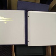 SG PLYMOUTH ALBUM BINDERS (4) With Matching Slip Cases, Blue (2), Green & Maroon. Good Condition. - Altri & Non Classificati