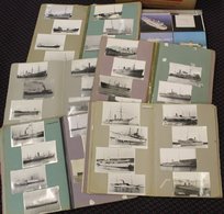 SHIPPING Five Scrap Books Containing A Range Of Postcards Sized Photographs In Corner Mounts, Further Ranges Of Shipping - Non Classificati