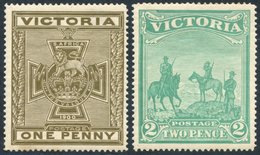 1900 Anglo-Boer War Patriotic Fund Set M, 1d Value With Some Gum Tones, SG.374/5. (2) Cat. £425 - Other & Unclassified