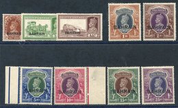 1938-41 ½a, 3a, 4a, 1r To 25r, All M, SG.21, 26, 28, 32-37. (9) - Autres & Non Classés