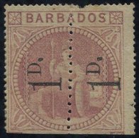 1878 1d Provisional - An Unsevered Pair Reading Upwards, Unused With Large Part O.g, One Very Lightly Foxed & One Pulled - Other & Unclassified