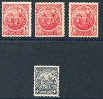 1916-19 MCCA 1d (3) Incl. Wmk Reversed M, SG.183/183x, Also 1938 4d Black Incl. Variety 'curved Line At Top Right' SG.25 - Andere & Zonder Classificatie