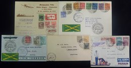 1930-33 First Flight Covers (5) Incl. 1930 NYRBA Rio De Janeiro - Buenos Aires, 1930 LAB Rio - La Paz With Cachet, Anoth - Other & Unclassified