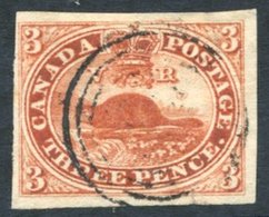 1852-57 3d Brown Red, Large Margins, Used Partial Target, Very Fresh, SG.8. (1) - Autres & Non Classés