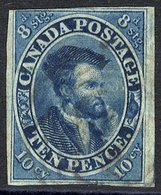 1852-57 10d Blue To Deep Blue On Thin Paper, Good To Large Margins Three Sides, Just Cut Into Outer Frame Line At Left S - Altri & Non Classificati