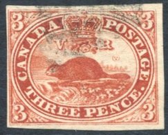 1852-57 3d Red Good U With Clear To Large Margins. Stated To Be SG.18. - Autres & Non Classés