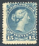 1868 Large Queen 15c Deep Blue (almost The Same As The 12½c), M Example Perforated 12¼ X 12¼ X 12, Centred To Upper Righ - Autres & Non Classés