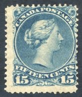 1868 Large Queen 15c Deep Blue (almost The Same As The 12½c), M Example Perforated 12¼ X 12¼ X 12, Centred To Upper Righ - Other & Unclassified