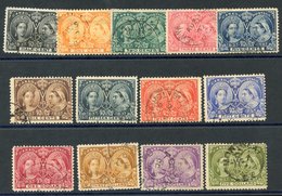 1897 Jubilee Set, VFU (excl. 8c, 10c & $2) - The $3 & $4 Have Small Thins, From SG.121/140 (13) Cat. £3330 - Autres & Non Classés