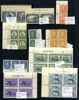 KGV & KGVI Definitive Mainly UM Plate Blocks On Hagner Sheets Incl. 1934 50c Peace Reconstruction Block Of Four, $1 Bloc - Other & Unclassified